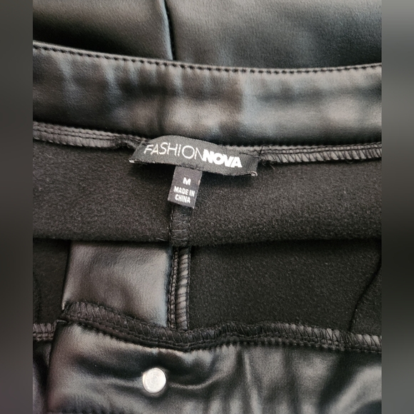 Fashion Nova Black Faux Leather Pants - Picture 3 of 5